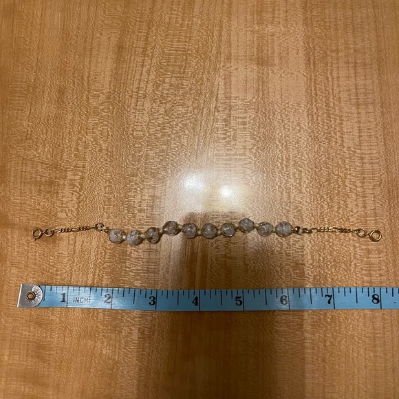 Italian White Pink Murano Glass Bead Bracelet - Picture 2 of 2